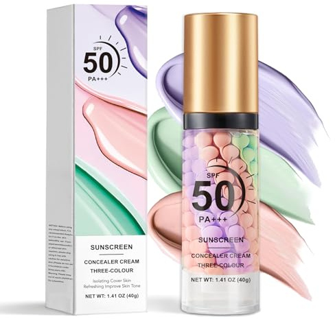IONSGAKO 3 in 1 Primer for Face Before Makeup, SPF 50 PA+++, One Step Color Correcting Makeup Face Primer, Oil Control Moisturizing Sunscreen Makeup Color Corrector Facial Serum Radiance Skin