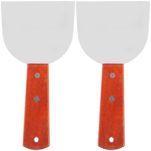 Yardenfun 2pièces Spatules Steak Acier Inoxydable Avec Manche Bois Ustensiles Cuisine Antidérapants Et Résistants Chaleur Outils Polyvalents Pour Barbecue Et Cuisson Maison Lot