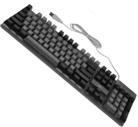 SHINEOFI Clavier à 104 Touches Noir Abs Filaire à Rétroéclairage RGB | Touches Suspendues et Usage Simple Plaque Arrière Renforcée , Support Pliable , Prise en Main Ergonomique