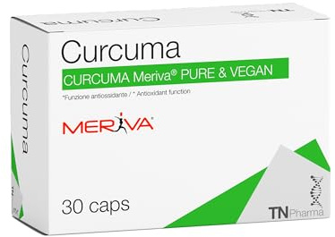 TN Pharma Curcuma Meriva, Integratore Antiossidante e Immunostimolante, 30 Capsule Vegetali, Con Curcuminoidi 133,2mg e Fosfolipidi, Senza Glutine e Lattosio