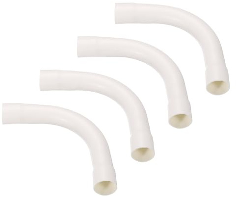 QUARKZMAN PVC Rohrbogen Kupplung 25mm Weiß Richtungsänderung Für Schlauch Elektroinstallation Packung Mit 4 Stück