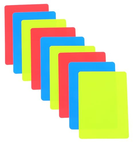 BUGUUYO 9 Pezzi Carte Arbitro PVC Spesse Rosse Gialle Blu Resistente e Professionale per Calcio e Sport Segnalazione Penalità e Ammonizioni per Arbitri Indoor e Outdoor