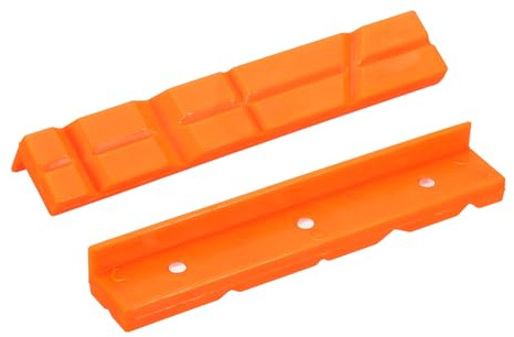 sourcing map 1 Set Vise Jaw Pads 6 Rubber V-Shape Magnetic Vise Soft Jaws Standard Anti-Scratches Vice Covers Tools for DIY Making Woodworking Clamping Plumbing, Orange