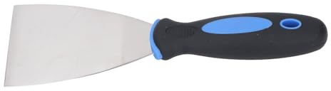 Aramox Spackelskrapaverktyg, 2 St Rostfritt Stål Gipsskrapa Set med PP TPR Ergonomiskt Handtag, Spatel Spackel för Putsning, Väggreparation, Tapettejp och Lerborttagning (öga)
