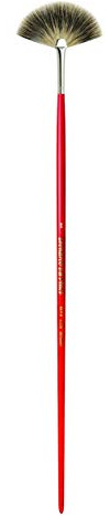 da Vinci Varnish & Priming Series 408 Fan Blender Brush, Pure Badger Hair with Red Lacquered Handle, Size 1