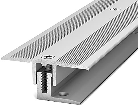 PRINZ Übergangsprofil Aluminium 220 7-16 mm - 90cm Länge - 34mm Breite - für Laminat und Parkett (silber)