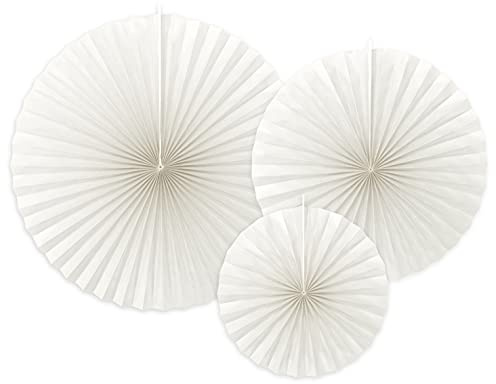 PartyDeco Satz von Seidenpapier Rosetten- gebrochen weiß- Dekoration hängende Fans Papier Rosetten Papier Stern Tissue Pumpen Silvester Hochzeit Geburtstag Baby Shower hängende Dekorationen