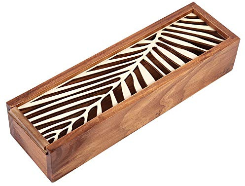 Federmäppchen aus Holz, 4 Arten, Schreibtisch-Aufbewahrung, Organizer, Studenten, Schule, Büro (Blatt-Typ)