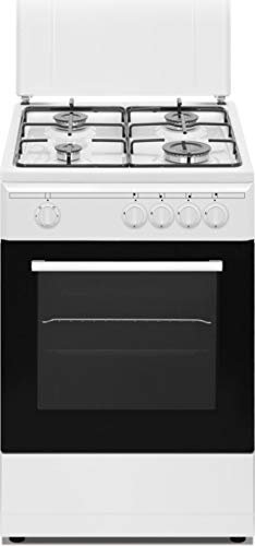 Nikkei SN554WG - Cucina a gas con forno a gas, 50x50 cm, colore Bianco