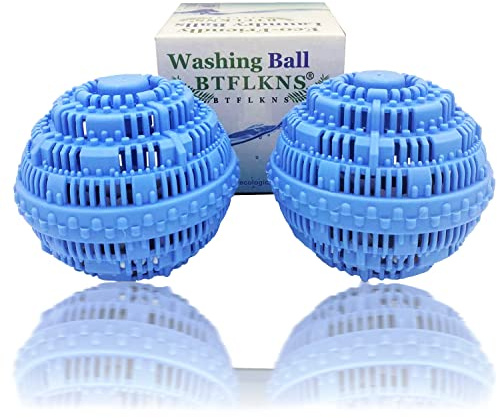 BTFLKNS® Premium Washing Balls, Eco-Friendly Laundry Balls, Super Soft Shell Doesn't Hurt Clothes, Advanced Ceramic Balls, 2000 Washing Cycle Laundry Balls, All Natural Detergent(2Pack,Blue)