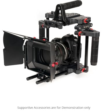 FILMCITY FC-CTH-01 Power Cage & MB-600 Matte Box Kit für DSLR | Komplettes Lichtkontroll-Kit mit Schnellwechsel-Basis, 360° drehbaren Filterhaltern & klappbarem Schutz-Flag