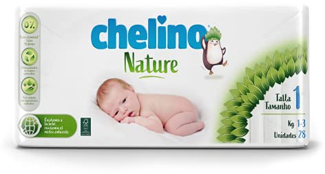 Chelino Nature Barnblöja Storlek 1 (1-3 kg), 252 blöjor
