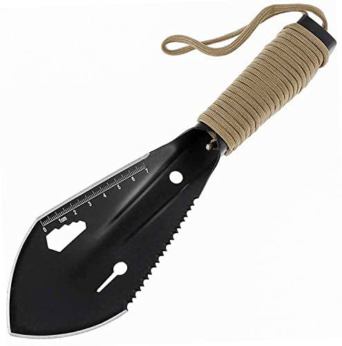 Mini Pala Jardín, Herramienta Excavación Jardín, Mini Pala Acero Inoxidable, Mini Pala Jardín Metal, Pala Jardín Acero Inoxidable, para Jardinería, Agricultura, Camping (Negro)