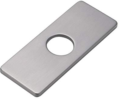 Stainless Steel Faucet Plate, Faucet Base Plate Hole Cover, Rectangle Deck Plate for Bathroom Vanity Sink Mixer Tap, Deck Plate Faucet Escutcheon for Toilet/Kitchen/Bathroom (Grey)