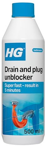HG Drain and Plug Unblocker, Effectively Removes Blockages & Cleans Blocked Drains Fast, for Blocked Drain Pipes in Sinks or Shower Traps (500ml) - 139050106