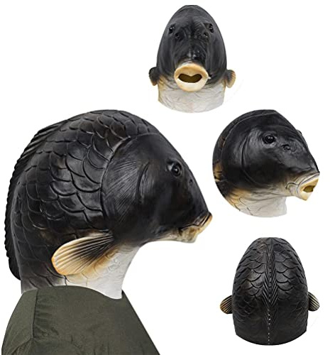 Ghzste Fisch Latex Maske, Karnevalsparty Kopfbedeckung Fisch Kopfbedeckung Kostüm Kopf Maske Cospaly Requisiten
