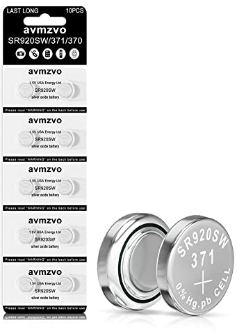 Lot de 10 piles bouton SR920SW AG6 371 V371 1,5 V alcaline LR920 SR920SW