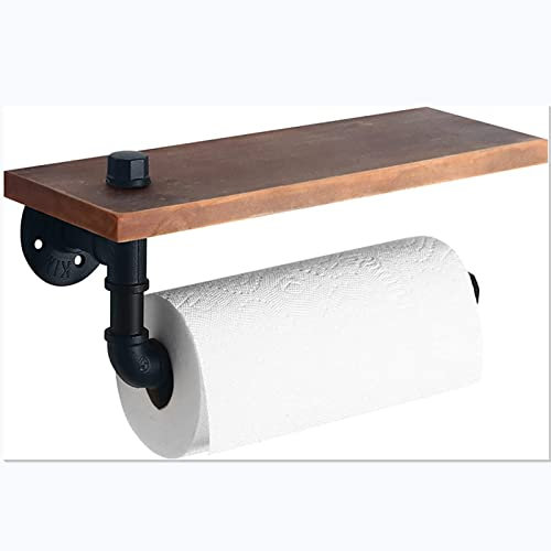 SWHC Toilettenpapierhalter Bambus, Klopapierhalter mit Ablage, Toilettenpapierhalter Einfache und Schnelle Installation, Multifunktionale Badezimmer Deko, für WC Bad und Kitchen