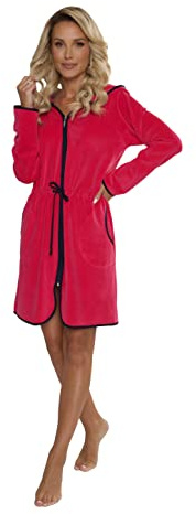 FOREX Lingerie Damen Bademantel, Baumwolle oder Microfaser, Reißverschluss oder Bindegürtel, Kapuze & Taschen, made in EU, verschiedene Modelle
