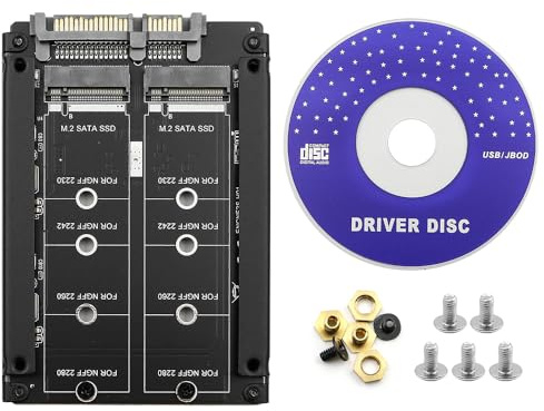 DollaTek Carte adaptateur M.2 vers SATA3.0 double NGFF vers 7+15 broches SATA double groupe de consolidation SSD