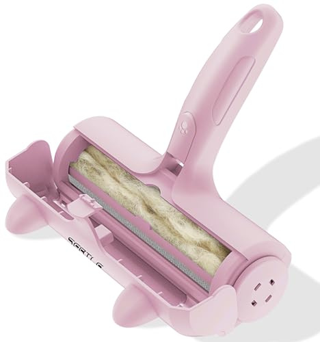 Sebtle Pet Hair Remover Roller,Reusable Animal Hair Removal Brush for Dogs and Cats,Lint Remover Easy to Clean Pet Fur from Carpet,Sofa,Bedding,Furniture and Rugs,Pink