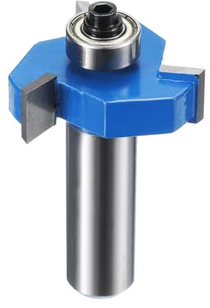 QUARKZMAN T-Nutfräser Nutfräser 1/2 Schaft 1-13/32 (36mm) x 13/32 (10mm) 3-Schneiden-Hartmetall-Nutfräser Rabbeting Fräser mit Lager für Holz