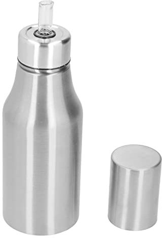 Pssopp Dispenser di Olio D'oliva in Acciaio Inossidabile, Dispenser di Olio da a Prova di Perdite Bottiglia da Decanter per D'oliva per Cucinare in (SILVER)