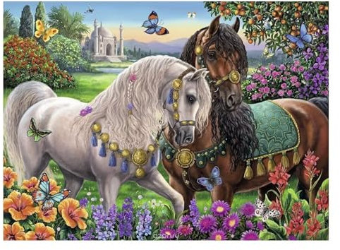 Aimaor Malen Nach Zahlen Erwachsene,Pferde lieben Paint by Numbers Adult Bastelset Malen-Nach-Zahlen Kinder Anfänger Leinwand Kreativ Set DIY Set Malen nach Zahlen 50x65cm