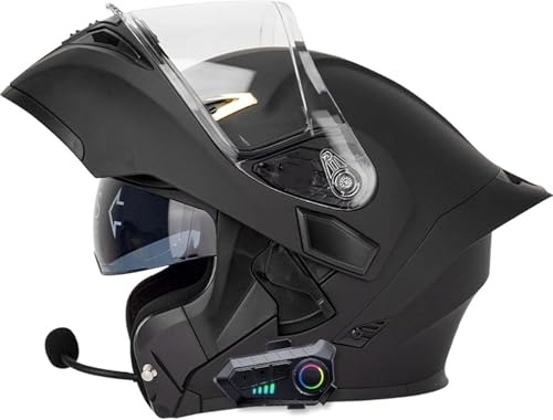 Casco De Motocicleta Modular Con Bluetooth Y Doble Visera Integrada, Diseño De Ventilación Liviano, Casco De Motocicleta Integral Abatible Hacia Arriba, Aprobado Por DOT/ECE For Hombres Y Mujeres Adul