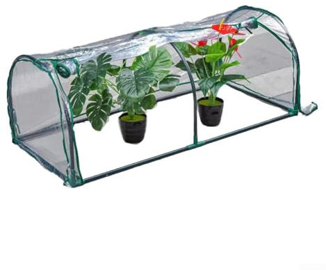 Zilimontt Mini invernadero para plantas pequeñas, 120 x 60 x 50 cm, para interior y exterior, invernadero para plantas de exterior, cubierta de plástico transparente de PVC (sin soporte)