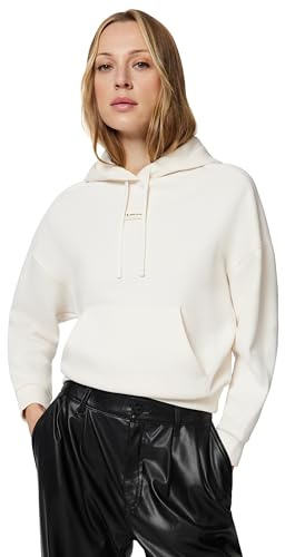 Armani Exchange Women's Cross Gender, Cuffed Sleeve Small Front Logo Relaxed Fit, Felpa, Bianco, L, ISO, L