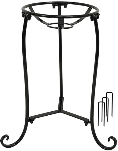 Polyjkl 16 Tall Gazing Ball Stand for 10-12 inch Balls, Black Metal Gazing Globe Display Holder Stands for Outdoor Garden Clearance, 9 L x 9 W x 16 H
