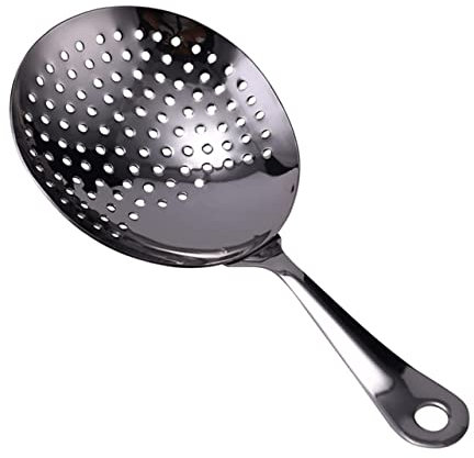 HOLIDYOYO Colador Para Cócteles De Acero Inoxidable Utensilio De Barra Filtrante Con Finos Resistente Antióxido Diseño Ergonómico Para Bartenders y Amantes Coctelería Negro