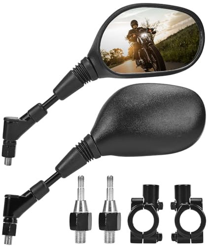 KEMIMOTO Specchietti Retrovisore Moto per Manubrio da 7/8 Pollici, E24 Omologati Universali Specchietto Moto ATV Specchi con 10mm Filettato per Motociclo ATV Scooter Cruiser