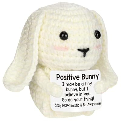 Generisch Positive Häkeltiere Hase, gestricktes Stofftier | Weiches, bequemes, süßes Plüschtier - Tragbarer, gestrickter, langlebiger Hase für Familienfreunde, Kinder