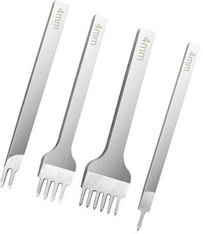 Dgayaeic Lederlochstanzen-Set - 4X Lochstanzen Set Zum Nähen Und Basteln - Stanzwerkzeug Aus Stahl Für Heimwerkstatt Unterwegs & Studio
