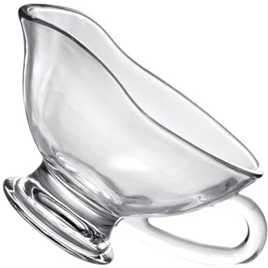 VINTORKY Glass Sauce Boat 210ml Kitchen Seasoning Cup Milk Creamer Container for Beverage and Condiment Serving