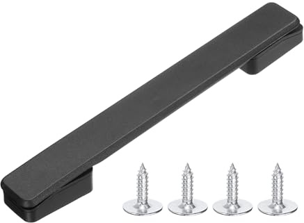PATIKIL 7.56 Inch Luggage Handle Replacement, Plastic Pull Handle Grip with 4 Screws for Luggage Toolbox Storage Box Case Repair - 5Pcs (Black)