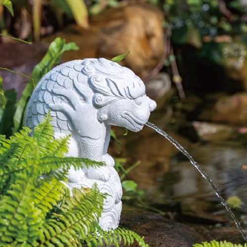 GUAWJRZDP Fontane per Stagno per Animali, Sputacchiera per Laghetto, Sputa per Piccoli Stagni, Sputa per Stagno per Decorazioni da Giardino, Statua per Caratteristica dell'Acqua All'aperto(White)