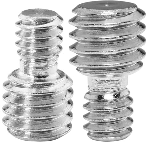 GGUFAY 2 Stück 3/8 Zoll Schraube Auf M6 Gewinde Adapter Doppelt Männlich Kameraschrauben Stativ Adapter mit Robustem Eisen Inklusive Montagewerkzeug für Fotografiezubehör Monopoden