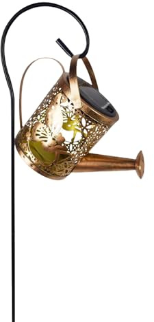 AMISENK Arrosoir en forme de lampe d'extérieur étanche en fer pour jardin, terrasse, pelouse, cour, balcon, décoration automatique, éclairage solaire