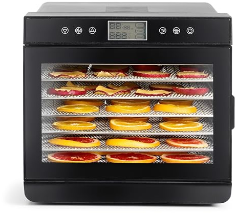 MBH - Deshidratador Profesional de Alimentos con 7 Bandejas de Acero Inoxidable y Control Digital. Máquina para Deshidratar Frutas, Setas y Verduras para Hostelería.
