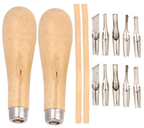 Linoleumschneider-Set, professionelles Holzbearbeitungs-Graviermesser mit 10 austauschbaren Klingen zum Schnitzen von Gummistempeln, weichem Holz, Edelstahlgriffen