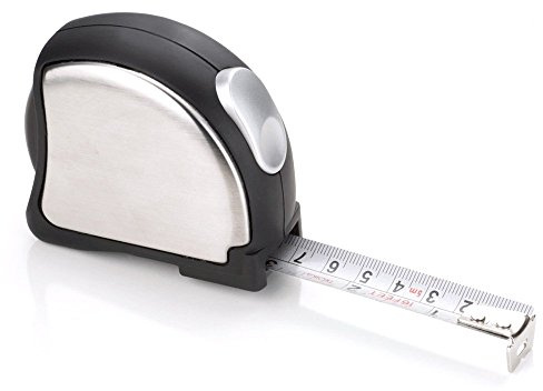 TROIKA Maßband ACCURATE - TAP14/ST - Maßband, 5m/16ft - mit Stopper und Gürtelclip - Edelstahlgehäuse - 5 Meter Band - das Original von TROIKA