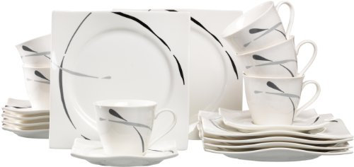 Ritzenhoff & Breker Kaffeeservice Dacapo, 18-teilig, Porzellangeschirr, Schwarz, Grau