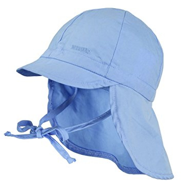 maximo Jungen Mütze Nackenschutz mit Schild, UPF 15, Gr. 47, Blau (babyblau 61)