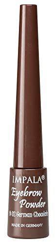 Impala Polvere per sopracciglia colori 02 cioccolato tedesco con facile applicatore e una lunga durata 1 Pezzo