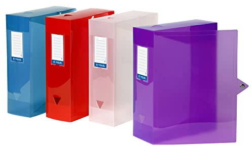 Viquel Class Docs Propyglass Set med 4 polypro arkivlådor 100 mm baksida blandade färger