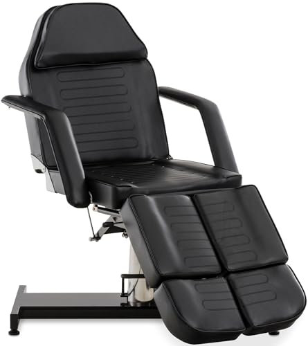 CLP Hydraulische Kosmetik-Liege Split I Massage-Liege Mit Kunstleder-Bezug, Farbe:schwarz