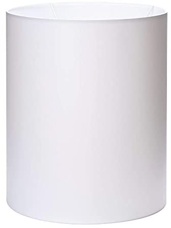 Stoff Zylinder Lampenschirm Aufnahme E27 Made in Europe 33x40cm Textilschirm Tischlampe Stehlampe rund weiß braun grau Hängeleuchte (weiß)